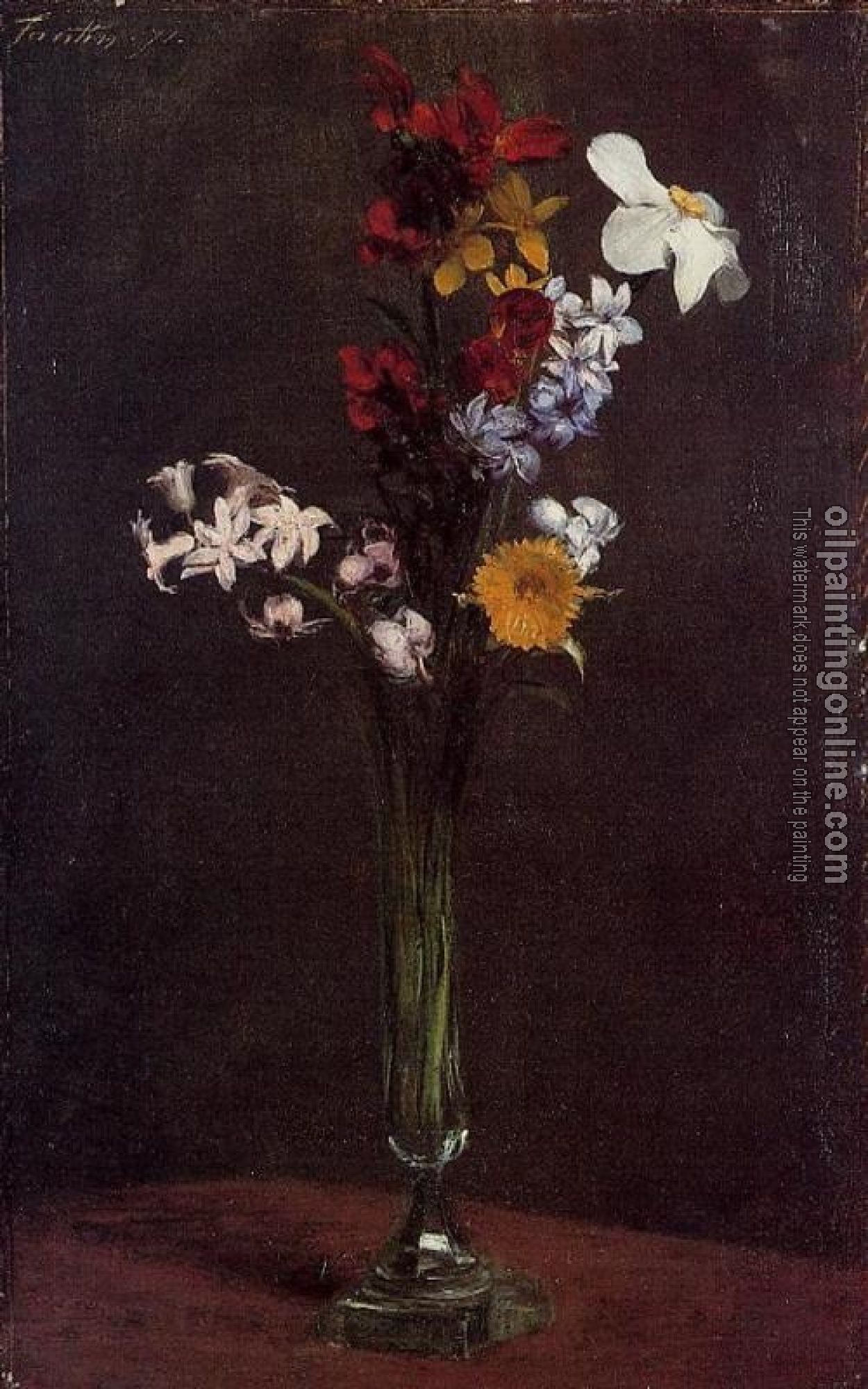 Fantin-Latour, Henri - Narcisses, Hyacinths and Nasturtiums